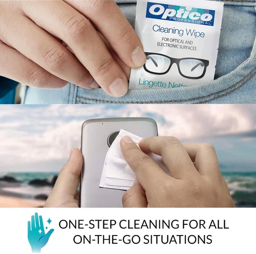 Miniatura 4 de Toallitas de limpieza de lentes prehumedecidas sin rayas, limpiador de alta calidad, envueltas individualmente, 5 x 3.5 pulgadas