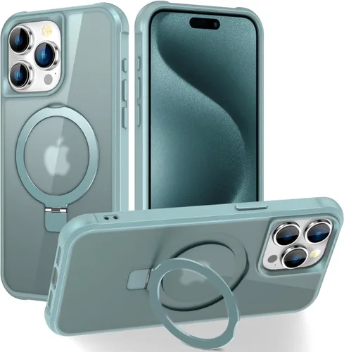 Miniatura 158 de CHAOFEnG Funda magnética compatible con iPhone 11 con soporte, prueba de caídas de grado militar, compatible con imán, anillo translúcido, parte