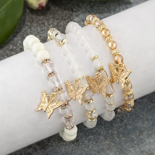 Miniatura 4 de Pingyongchang Pulseras bohemias para mujer, estilo bohemio, multicapa, con cuentas doradas, apilables, elásticas, hechas a mano, multicolor