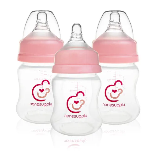 Miniatura 14 de Nenesupply Biberones naturales para recién nacidos, biberones de alimentación de flujo lento para bebés amamantados, cuello ancho, 9 onzas, PP