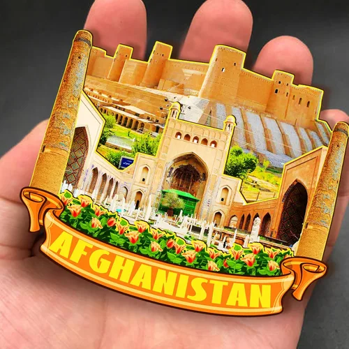 Miniatura 4 de Imán de madera de Afganistán Asia 3D para nevera, recuerdos coleccionables, decoraciones artesanales hechas a mano