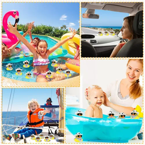 Miniatura 5 de Sosation Juego de 36 mini patos amarillos de goma vaquero, juguete de baño de patos pequeños, juguete de bañera con sombrero de vaquero, pañuelos