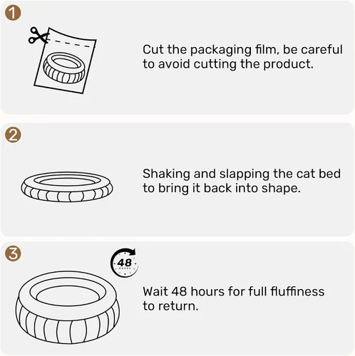Miniatura 8 de FUKUMARU Cama para gatos, camas redondas de pana para gatos de interior, cama lavable y esponjosa para mascotas para gatos y cachorros, camas suaves