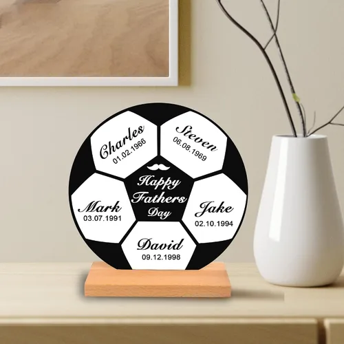 Miniatura 3 de Placa de fútbol con nombres personalizados para el día del padre, decoración acrílica, regalo para papá de hija/hijo, regalo del día del padre