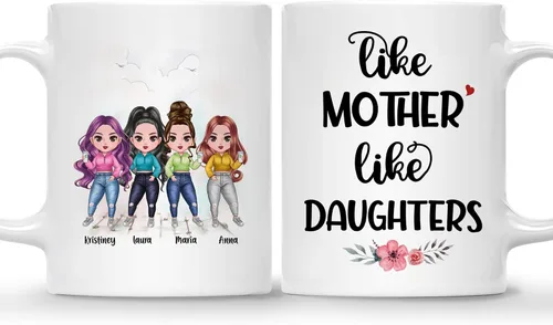 Miniatura 9 de Gossby Taza personalizada para madre y 1 hija, como madre como hija, regalos para madre, mejores tazas de café para madre, taza personalizada