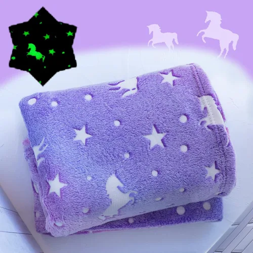 Miniatura 14 de Manta de mariposa que brilla en la oscuridad con bolsa de almacenamiento, el mejor regalo manta suave para niñas y niños, manta de campamento