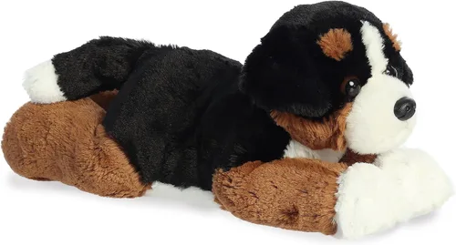 Aurora® Adorable Flopsie™ Bernie Mountain Dog™ - Animal de peluche, facilidad para jugar, compañeros intemporales, color blanco, 12 pulgadas