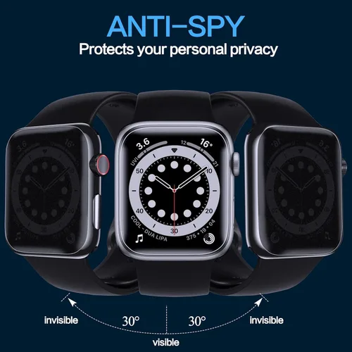Miniatura 2 de YMHML Paquete de 4 protectores de pantalla de privacidad compatibles con Apple Watch de 1.575 pulgadas SE Series 6/5/4, película antiespía mejorada