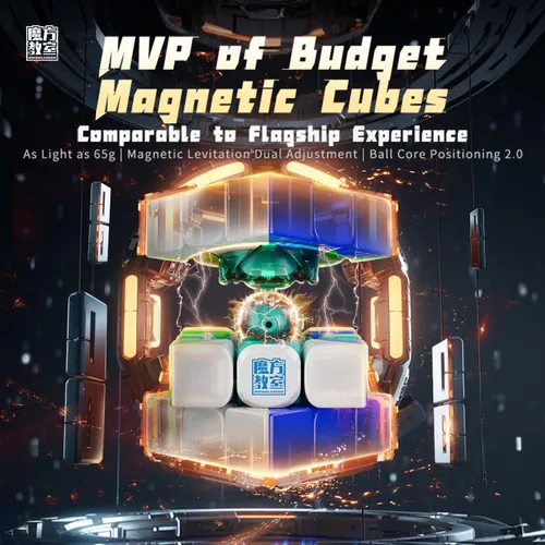 Miniatura 3 de CuberShop Moyu RS3M V5 2023 Cubo de Velocidad 3x3 con Núcleo de Bola y Recubrimiento UV con Soporte de Exhibición, RS3M 2023 Sin Pegatinas Cubo