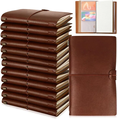Miniatura 7 de Cholemy 12 piezas de regalos de agradecimiento a los empleados, diario de piel sintética a granel, cuadernos de cuero grabados personalizados
