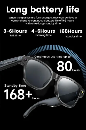 Miniatura 5 de Lentes de cámara inteligente para fotos, audio y videos, grabación HD de 8 MP, batería 7H, gafas ligeras de cámara AI para hombres y mujeres
