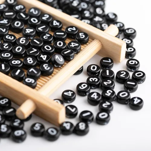 Miniatura 7 de 1000 cuentas acrílicas de números del 0 a 9 cuentas redondas mixtas de 0.16 x 0.27 pulgadas para hacer joyas, pulseras, collares, llaveros
