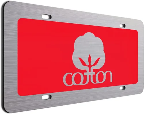 Miniatura 10 de Placa de matrícula decorativa de algodón blanco - 6"x12" de aluminio cepillado, etiqueta novedosa para exhibición en parachoques delantero