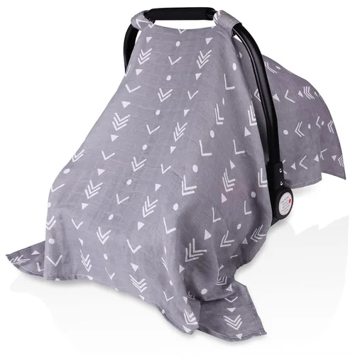 Miniatura 8 de Funda de muselina para asiento de coche para bebés, Metplus Funda transpirable para asiento de coche infantil, funda ligera para portabebés