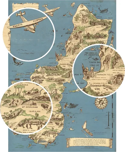 Miniatura 4 de Rompecabezas de 1000 piezas Mapa histórico de la isla histórica de Guam - 1958 Guam Puzzle para adultos