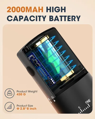 Miniatura 6 de CEVING Primer Molinillo de Café Recargable que Muele Mientras se Carga, Molienda 1.7X Más Rápida con 38 Configuraciones Ajustables Externas, Fresas