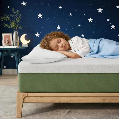 Colchón Tamaño Twin, Colchón de Espuma Viscoelástica con Gel de 6 Pulgadas para Noches de Sueño Fresco y Alivio de Presión, Colchón de Firmeza Media
