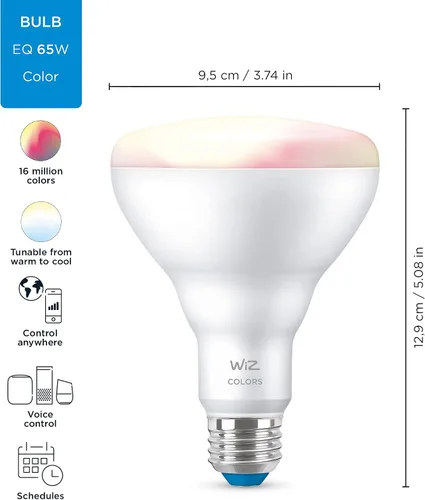 Miniatura 2 de Bombilla LED inteligente blanca de 65 W BR30 a todo color y ajustable