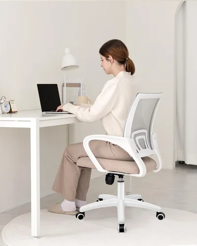 Miniatura 9 de NEO CHAIR Silla de escritorio de oficina para computadora, ergonómica de malla para juegos, asiento trasero medio con cómodo soporte lumbar, altura