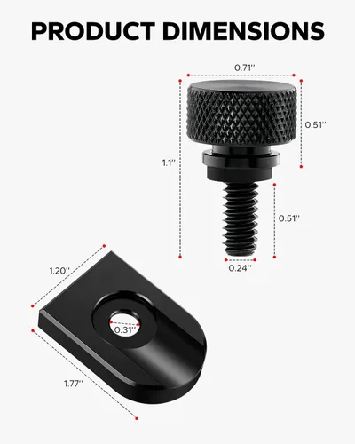 Miniatura 6 de Amazicha Cubierta de perilla de montaje de tornillo de aluminio negro compatible con Harley Davidson 1996-2024