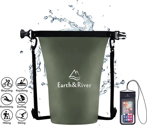 Miniatura 9 de EARTH&RIVER Mochila seca impermeable de alta calidad, extra gruesa, protección para todas las actividades acuáticas y campamentos, bolsa seca ligera