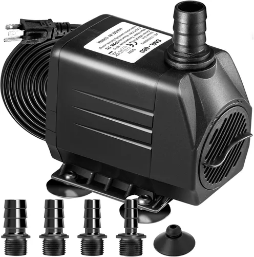 Miniatura 10 de GROWNEER Paquete de 2 bombas sumergibles de 550 GPH de 30 W, bomba de agua ultra silenciosa, 2000 L/H, con elevación de 7.2 pies, 3 boquillas