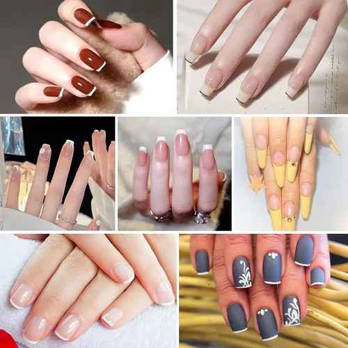 Miniatura 7 de 2880 piezas de puntas francesas, plantillas de uñas, diseño de uñas en forma de luna, calcomanías autoadhesivas para uñas francesas, tiras