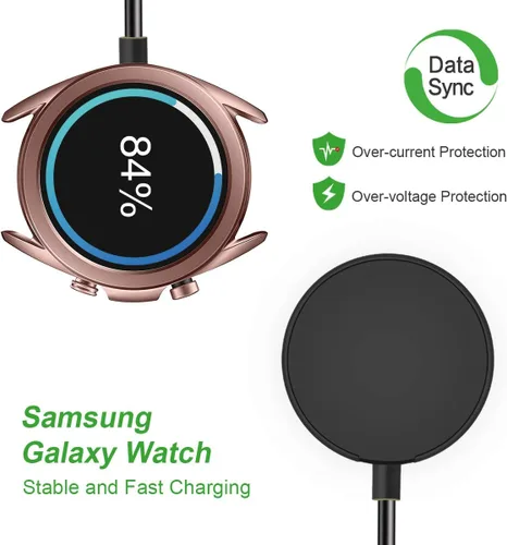 Miniatura 2 de Compatible con Samsung Galaxy Watch 6/6 Classic/5/5 Pro/4/4 Classic/3/Active 2/Active, 1 paquete de cable de carga inalámbrica USB de repuesto