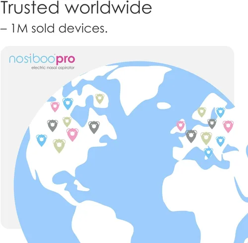 Miniatura 8 de Nosiboo Pro Aspirador Nasal para Bebés Succionador Eléctrico de Nariz Fabricado en la UE Potencia de Succión Ajustable Calidad Premium Rosa