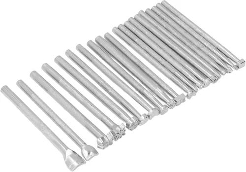 Miniatura 2 de 20Pcs Leather Stamping Tools Set, DIY Leather Stamp Punch Tools with 20 Patterns, High Hardness Anti Rust Alloy Steel for Saddle Making, Leather