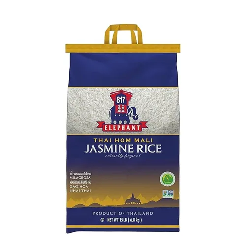 Miniatura 8 de Arroz jazmín elefante 817 blanco hom mali tailandés, 2 libras (paquete de 2)