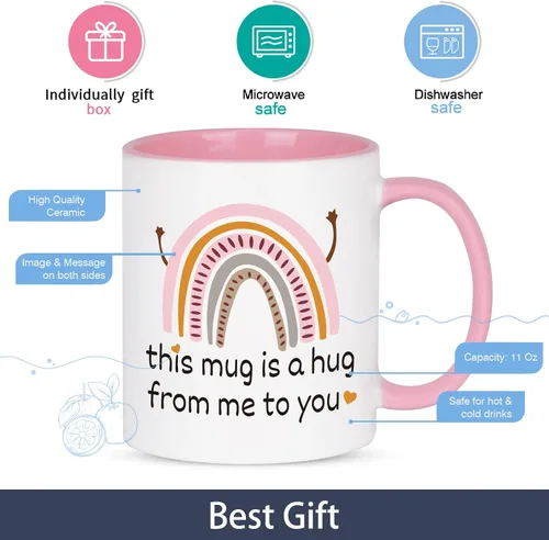 Miniatura 5 de Cabtnca Taza de abrazo de amistad – This Mug Is A Hug From Me To You – Regalo inspirador de aliento para mujeres, mejor amiga, mamá, compañera