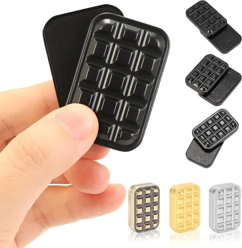 Miniatura 14 de Paquete de 2 juguetes para ansiedad, tarjeta magnética de metal háptico, tarjeta de póquer deslizante, juguetes EDC para adultos, aliviar el estrés