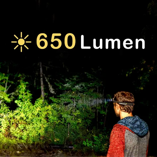 Miniatura 2 de Everbeam - Linterna de cabeza led recargable H6 Pro, con control de sensor de movimiento, 650 lúmenes de brillo, 30 horas de autonomía, 1200 mAh