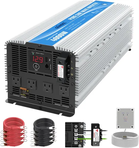 Miniatura 8 de GIANDEL Onda sinusoidal pura de 300 vatios con fusibles aprobados por UL, 12 V CC a 120 V CA, inversor de corriente para automóvil con USB-C PD 30 W