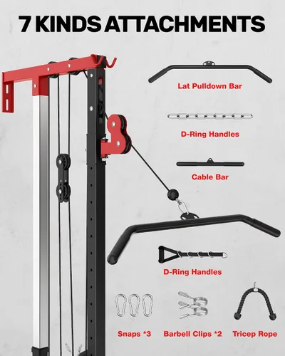 Miniatura 6 de JELENS RC01 - Máquina plegable LAT desplegable con asiento ajustable, estación de cable de montaje en pared con 16 posiciones ajustables, máquina