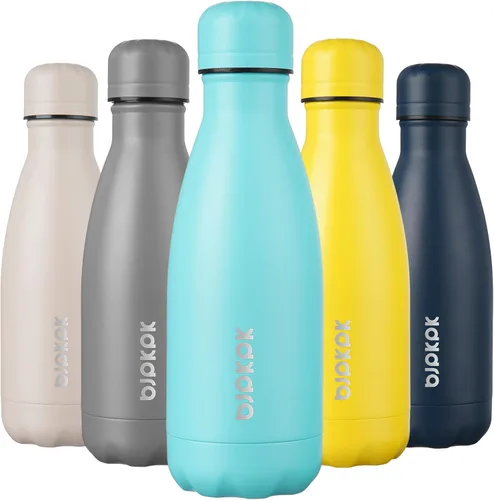 Miniatura 14 de BJPKPK Botellas de agua de acero inoxidable con aislamiento de 17 onzas, mantiene el frío y el calor, brillante oro rosa Oro rosa brillante