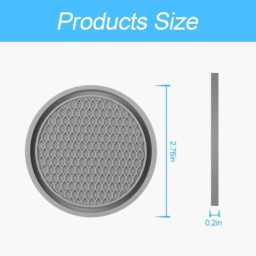 Miniatura 2 de Paquete de 4 portavasos para automóvil, 2.75 pulgadas de diámetro, antideslizante, universal, duradero, adecuado para la mayoría de interiores