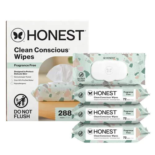 Miniatura 34 de The Honest Company - Toallitas limpiadoras para bebé con 99% de agua, respetuosas con el medioambiente, a base de plantas, hipoalergénicas