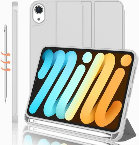 Miniatura 11 de iMieet Funda para iPad mini 7 2024 (A17 Pro), iPad mini 6 (8.3 pulgadas, modelo 2021), iPad mini 7ª/6ª generación con soporte para lápices, funda