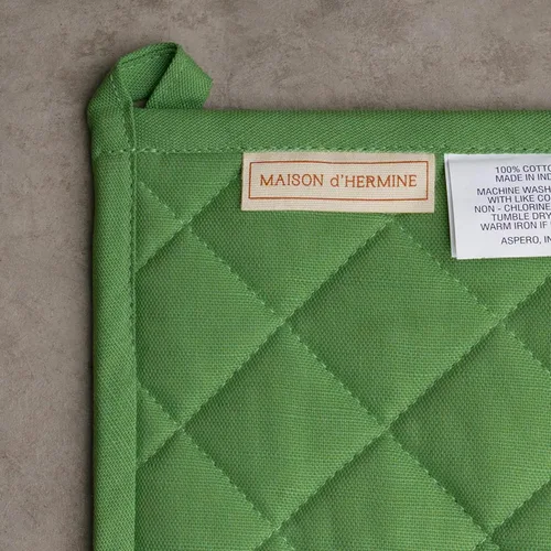Miniatura 8 de Maison d' Hermine Juego de guantes de horno y agarraderas 100% algodón (7.5 x 13 pulgadas y 8 x 8 pulgadas) resistentes al calor con bucle, hornear