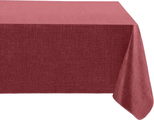 Miniatura 17 de Elrene Home Fashions - Mantel de vinilo con respaldo de franela inspirado en lino Monterey, resistente al agua y a las manchas, 52 pulgadas X 52 Azul