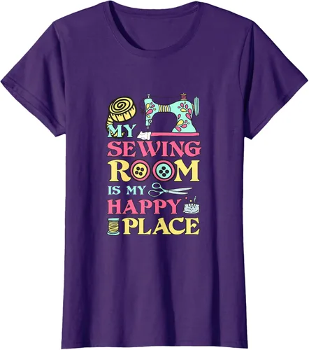 Miniatura 8 de Costura is my Happy Place diseño de una playera, mujer S, Arándano