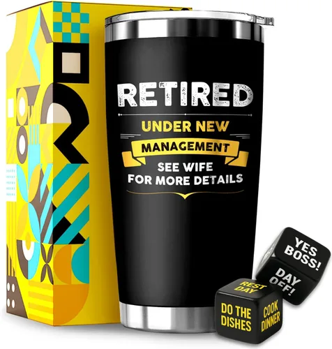 Regalos de jubilación para hombres 2026 con caja de regalo de diseño premium, mantiene las bebidas calientes o frías, ideal para decoraciones de