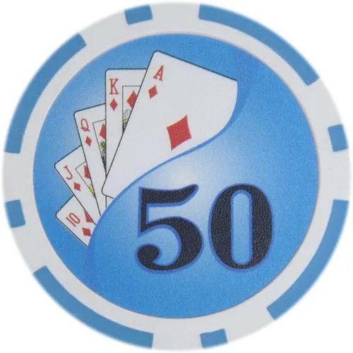 Miniatura 5 de Brybelly Yin Yang Poker Chip - Compuesto de arcilla pesada de 0.49 oz, paquete de 50 $10000 naranja