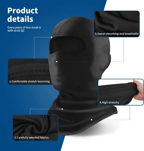 Miniatura 5 de YESLIFE Pasamontañas de esquí para hombres, máscara facial de verano para cascos de motocicleta, accesorios de motocross, polaina de cuello, bandanas
