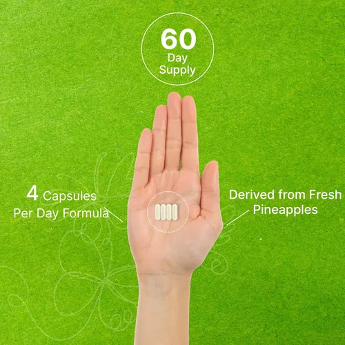 Miniatura 5 de Suplemento de bromelina 2,000 mg por porción, 240 cápsulas – Enzimas proteolíticas naturales de piña fresca – Apoya la digestión de nutrientes