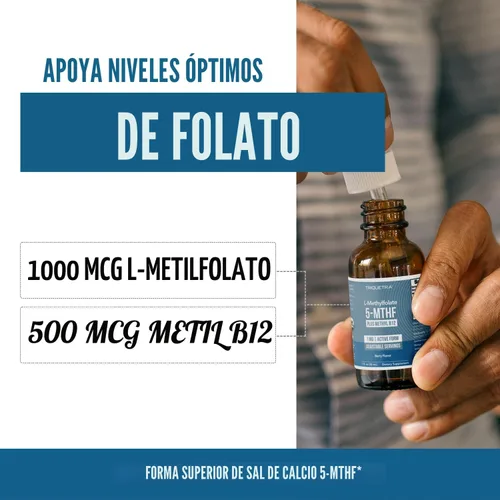 Miniatura 5 de Folato de metilo orgánico de 1000 mcg + Cofactor de metilo B12 (300 porciones) – Forma metabólicamente activa de 5-MTHF, sabor a bayas orgánicas