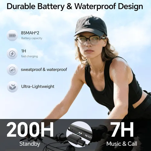 Miniatura 11 de Lentes inteligentes de aviador para hombres y mujeres, gafas Bluetooth de audio, encendido y apagado de inducción, control táctil, lente