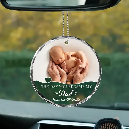 Miniatura 29 de Adorno de cristal con foto personalizada 2026 – Adorno de Navidad familiar personalizado, nombre personalizado, foto, fecha, recuerdo del día